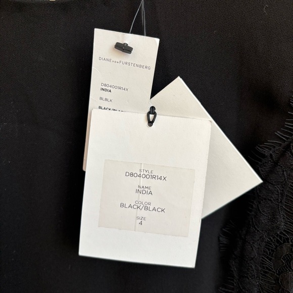 NWT DIANE VON FURSTENBERG Lace India Dress In Black, Size 4 - Picture 13 of 14